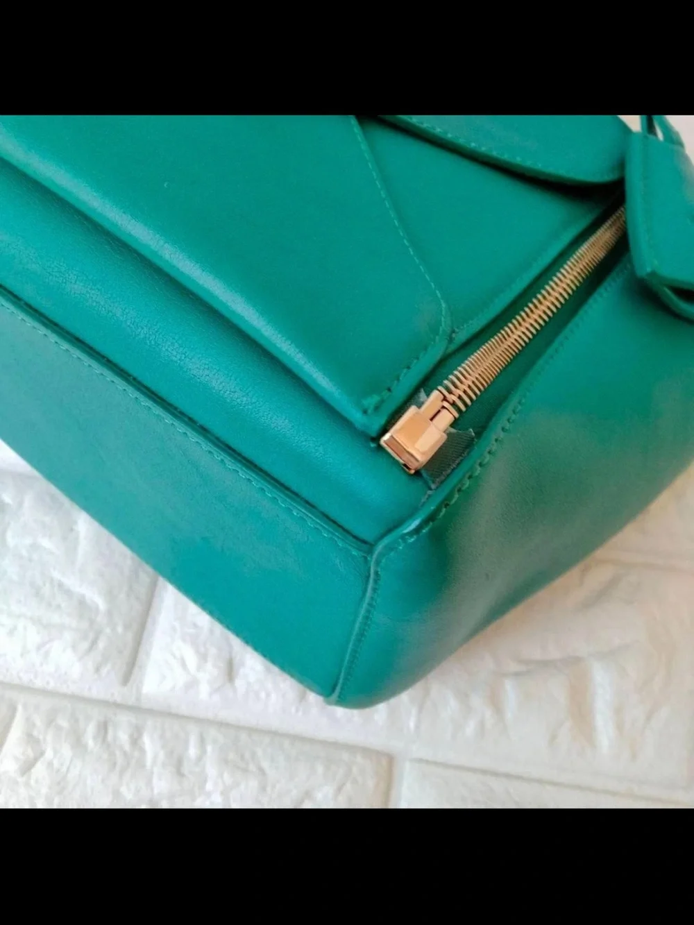 Mulberry Teal Leather Satchel with Gold Hardware
